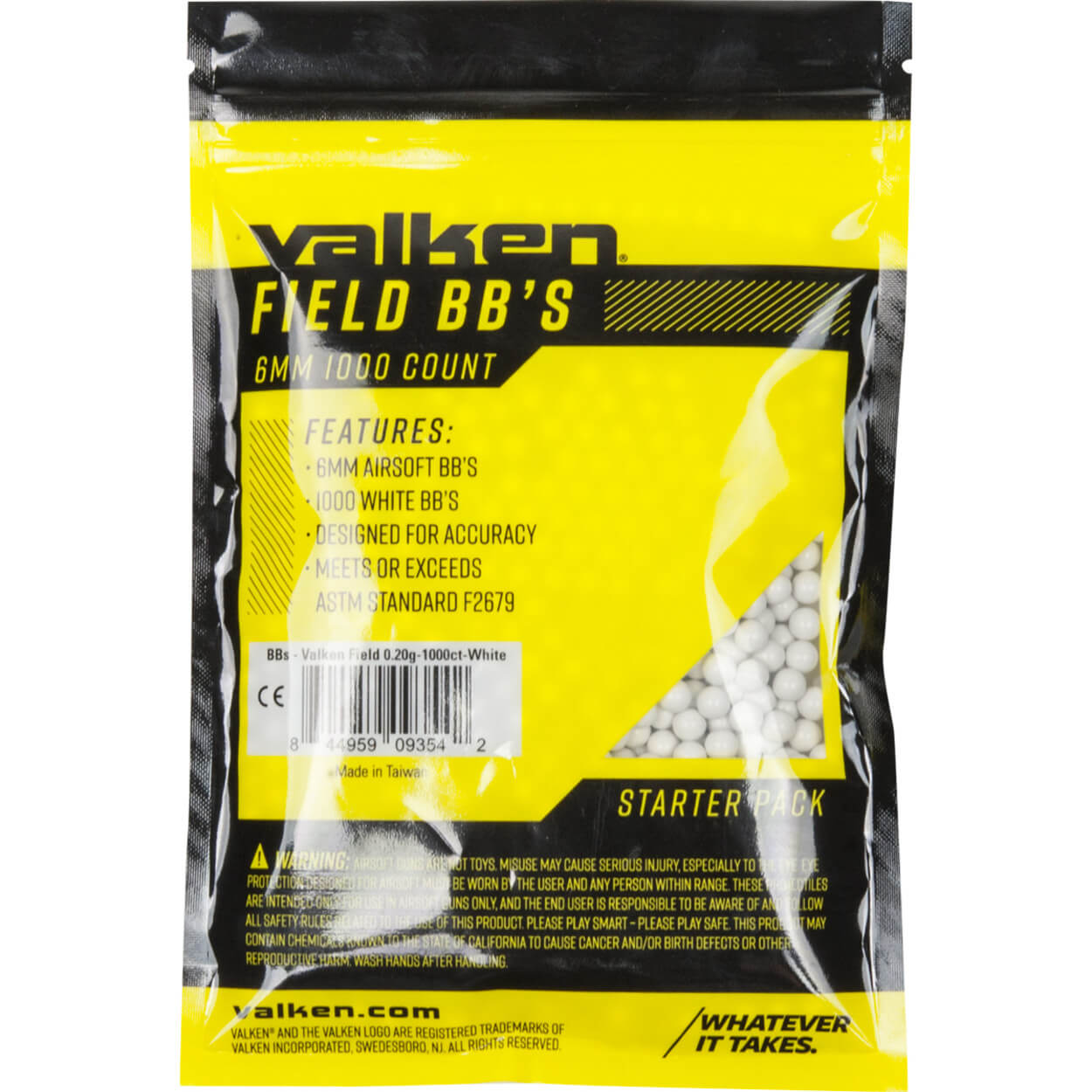 Valken Accelerate - 0.20G-1000 Count-White