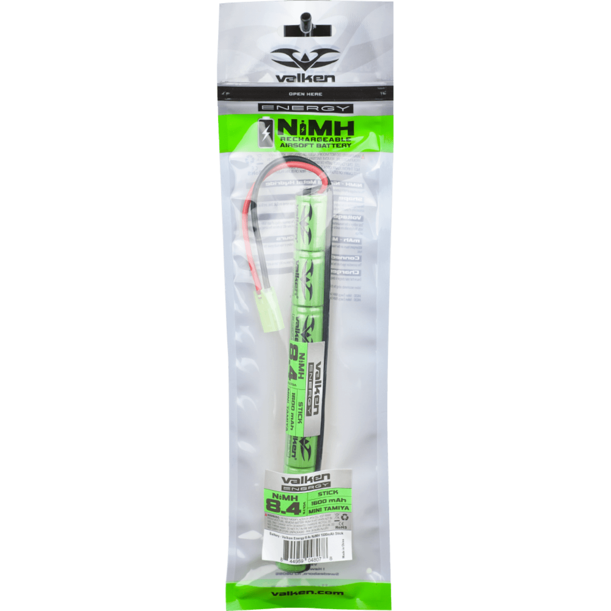 Valken Airsoft Battery - NiMH 8.4v 1600mAh Mini Stick Style