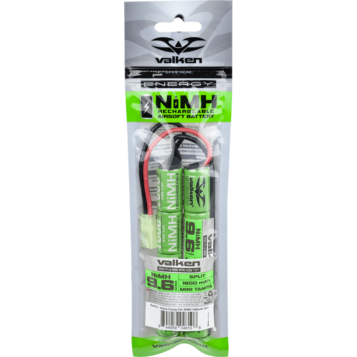 Valken Airsoft Battery - NiMH 9.6v 1600mAh Split Style