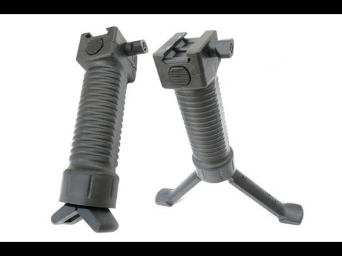 Scar Type Vertical Support Tactical Bipod Grip- Black
